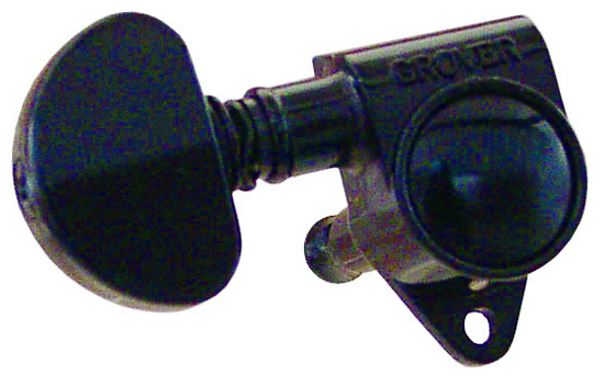 GROVER BLACK CHROME MACHINE HEAD, 1 SET