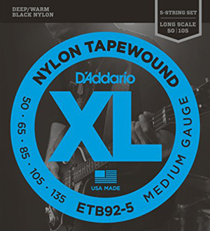 D'ADDARIO XL NYLON TAPEWOUND LONG / 5-STRING BASS SET